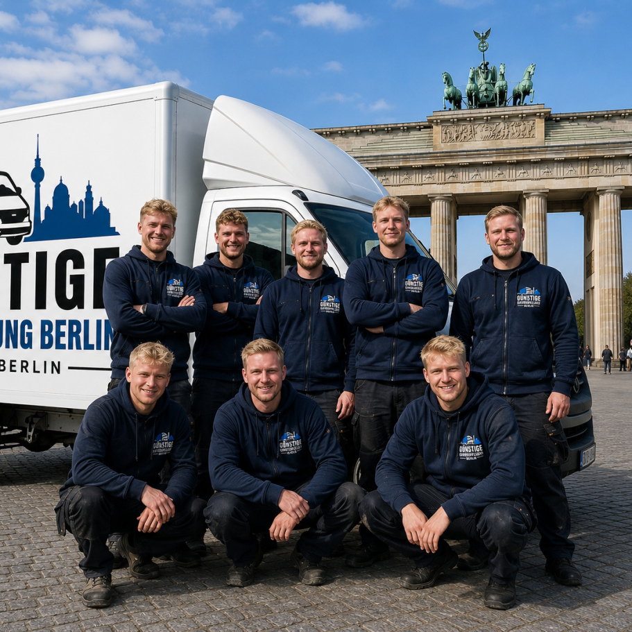 Transporter wird bei einer Entrümpelung in Berlin beladen